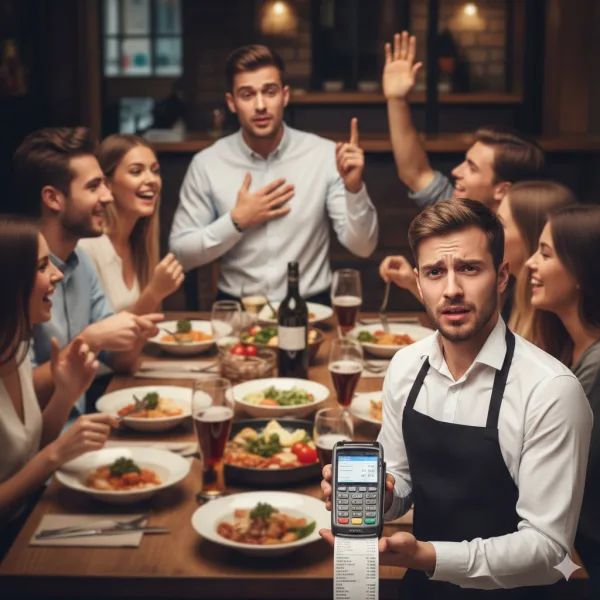 Garzón usando sistema para restaurantes para dividir la cuenta y gestionar pagos por separado sin caos - Imagen 2