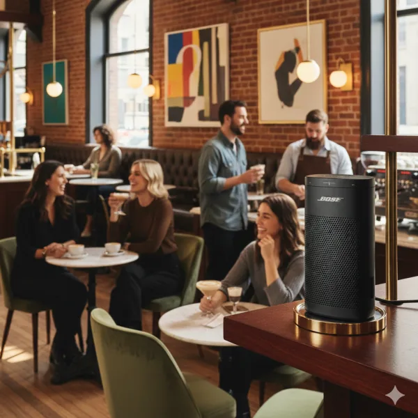 Sistema de sonido equilibrado en restaurante elevando la experiencia del cliente con audio claro - Imagen 2