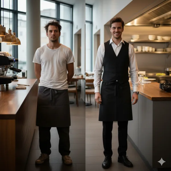 Equipo de restaurante con vestimenta profesional coherente a la identidad de marca del establecimiento - Imagen 3